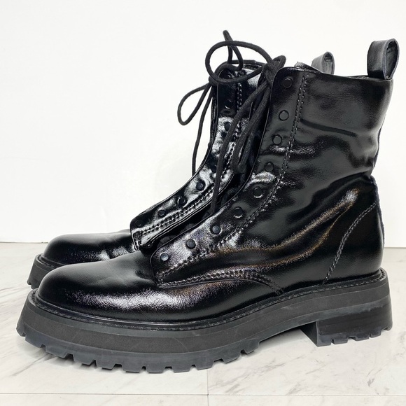 Dolce Vita Ranier Black Lace Up Combat Boot 9 - Picture 1 of 15